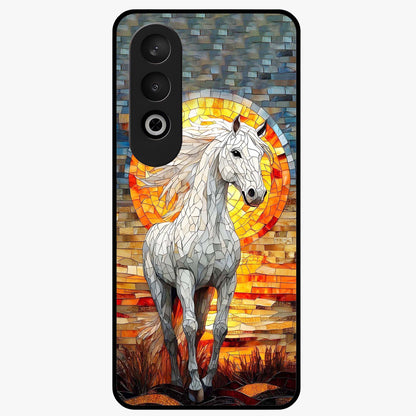 Elected Horse Glass Case for 1+Nord Ce 4 bold front view featuring powerful horse illustration artwork