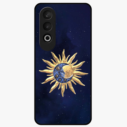 Eternal Cosmic Balance Glass Case for 1+Nord CE 4 artistic front view featuring symmetrical cosmic artwork