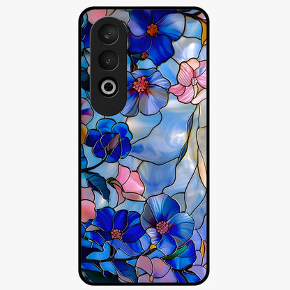 Eternal Floral Stained Glass Case for 1+Nord CE 4 elegant front view featuring stained glass inspired floral artwork
