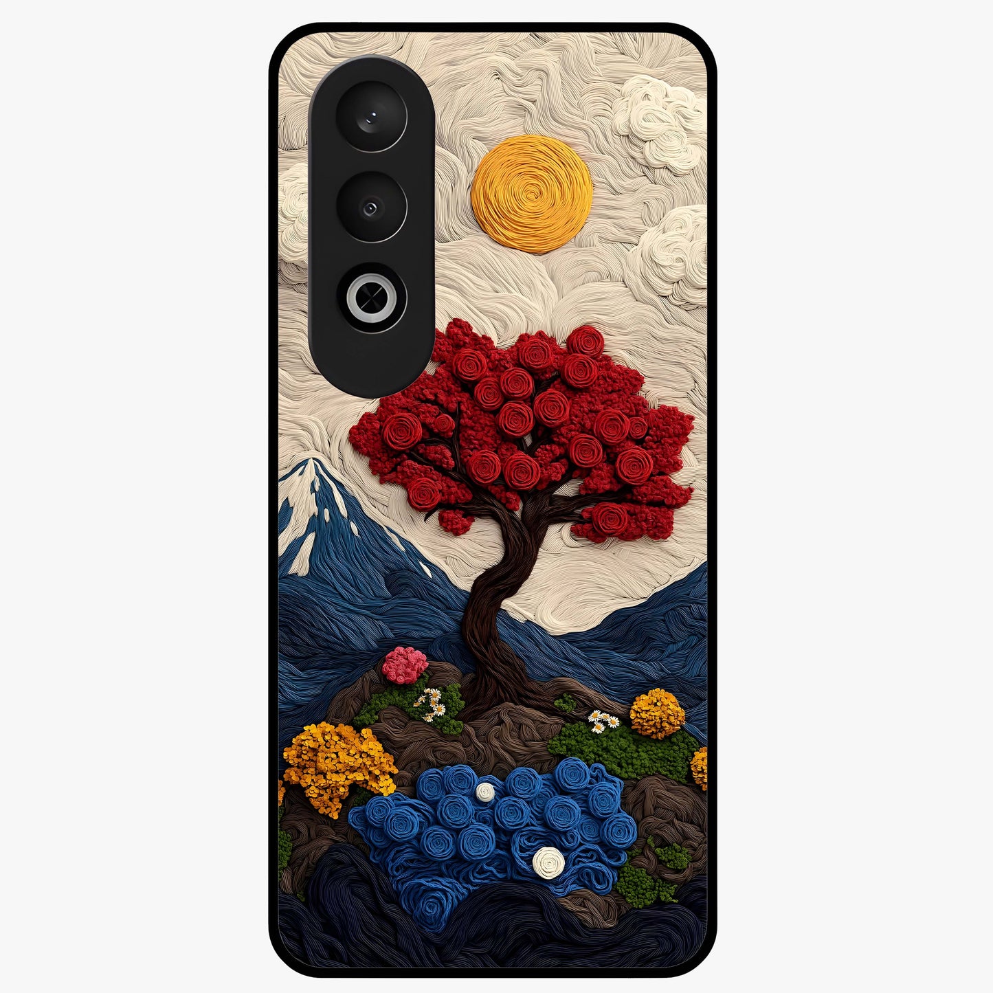 Eternal Nature Tapestry Glass Case for 1+Nord CE 4 elegant front view featuring intricate nature tapestry artwork