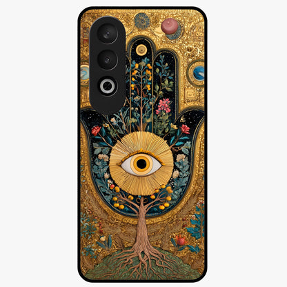 Ethereal Evil Eye Glass Case for 1+Nord Ce 4 mystical front view featuring soft glowing evil eye artwork