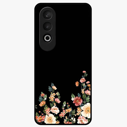 Floral Design With a Custom Personalized Name Glass Case for 1+Nord CE 4 graceful front view featuring floral artwork with personalized name design