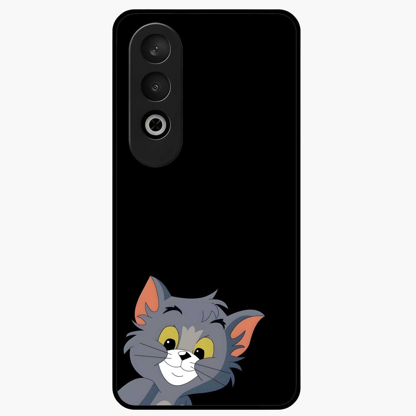 Forever Chasing Love Tom Glass Case for 1+Nord CE 4 charming front view featuring animated love themed character artwork