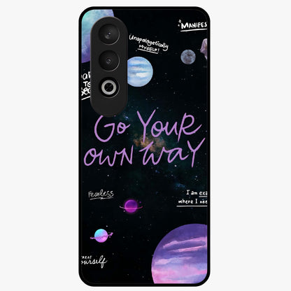 Galactic Vibes Universe Glass Case for 1+Nord Ce 4 vibrant front view featuring universe inspired artistic artwork