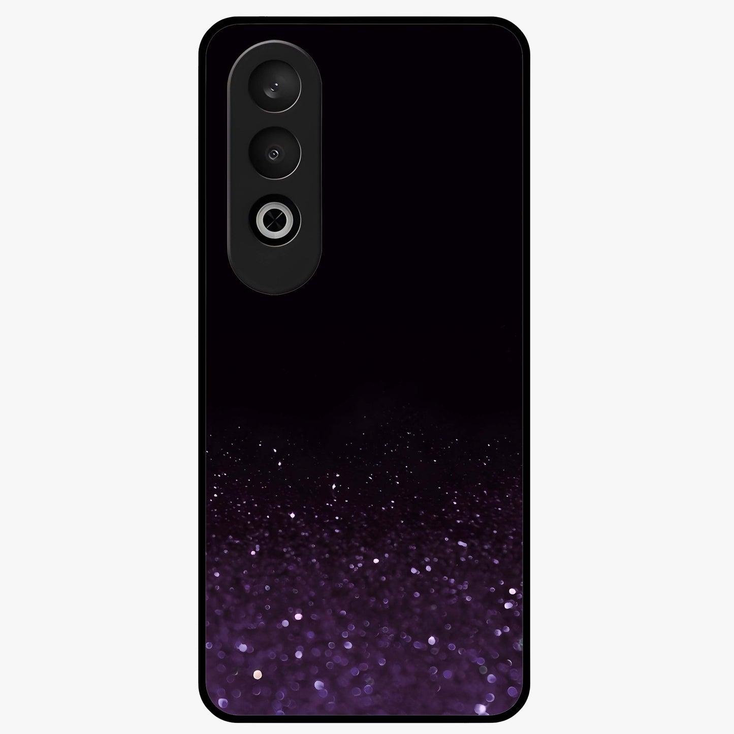 Glittery Purple Bokeh Glass Case for 1+Nord CE 4 vibrant front view featuring sparkling purple bokeh artwork