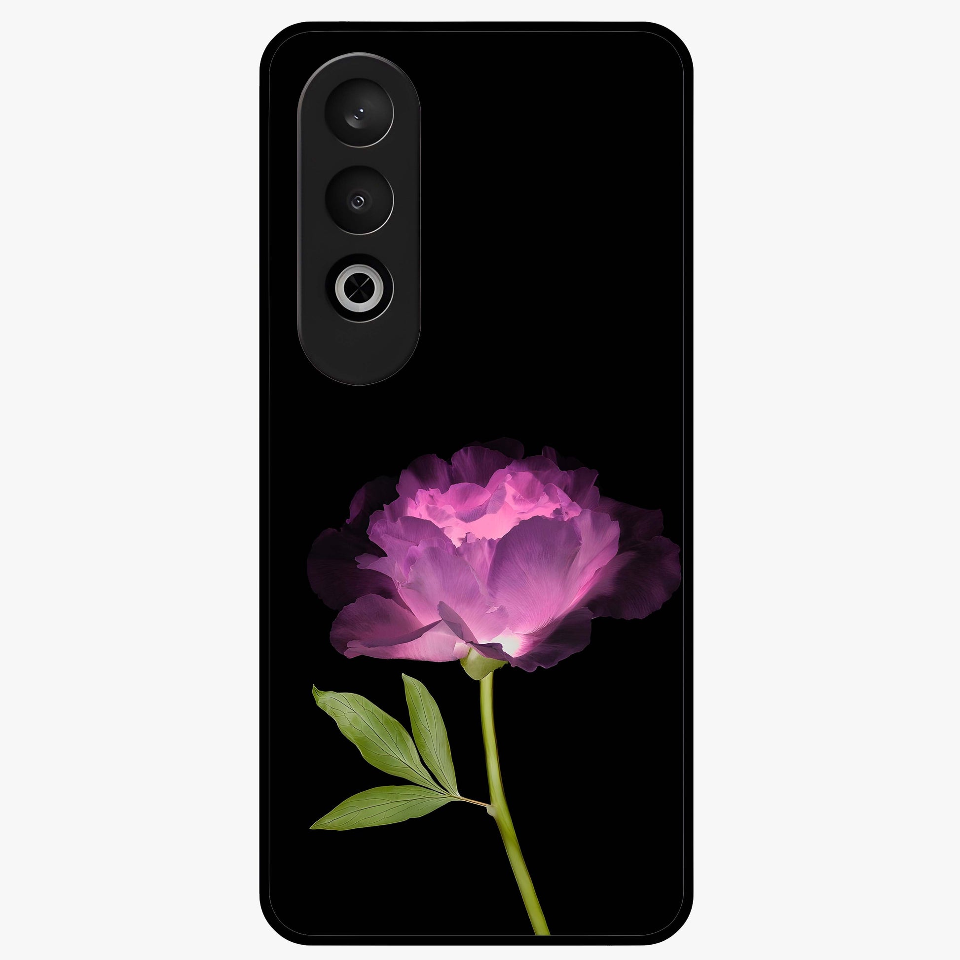 Glow Petal Bloom Glass Case for 1+Nord CE 4 radiant front view featuring luminous floral artwork