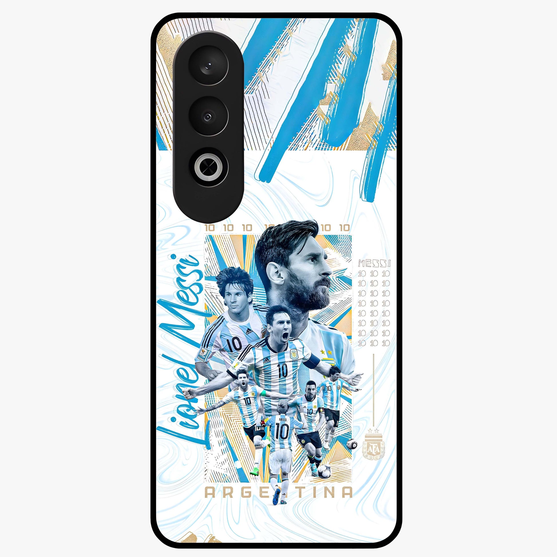 Golden Number Ten Glass Case for 1+Nord CE 4 bold front view featuring stylish number ten artwork in golden tones
