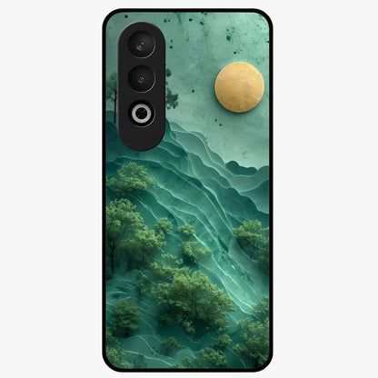 Green Hills With Sun Glass Case for 1+Nord CE 4 scenic front view featuring rolling hills under warm sunlight