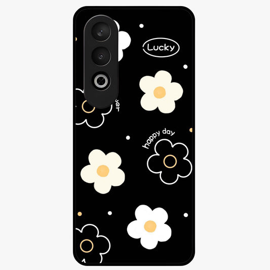 Happy Day Daisy Glass Case for 1+Nord CE 4 cheerful front view featuring bright daisy floral artwork