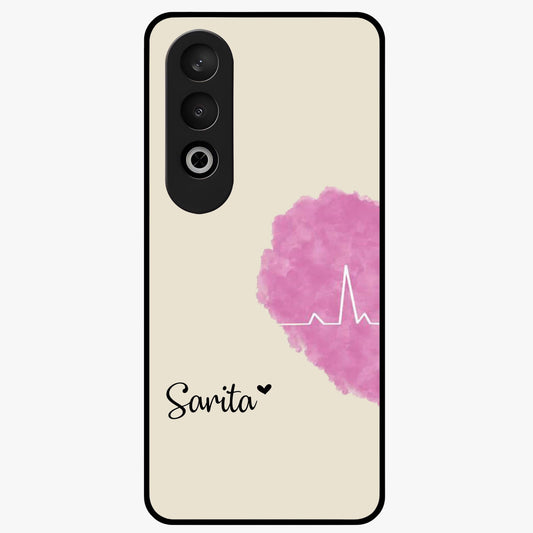 Heartbeat of Love Glass Case for 1+Nord CE 4 romantic front view featuring heartbeat inspired love artwork