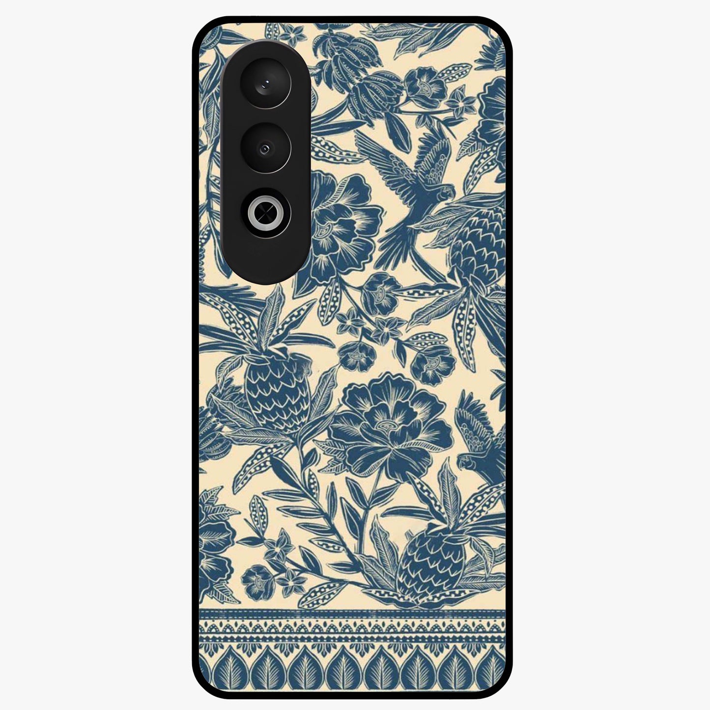 Heirloom Wild Bloom Glass Case for 1+Nord CE 4 elegant front view featuring vintage inspired wild floral artwork