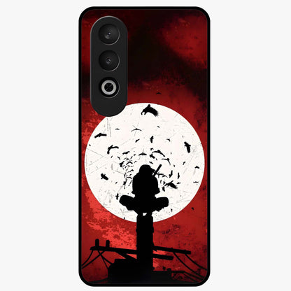 Itachi Limited Edition Naruto Anime Case Glass Case for 1+Nord CE 4 bold front view featuring intense anime character artwork