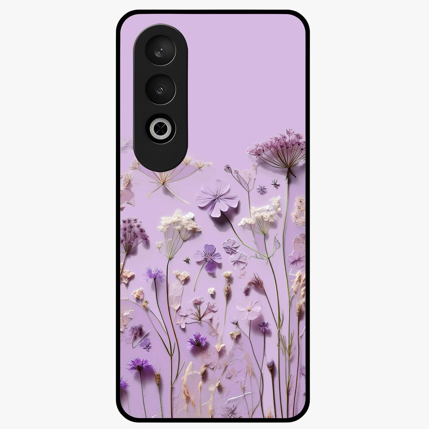 Lavender Blossom Dream Glass Case for 1+Nord CE 4 soft front view featuring delicate lavender floral artwork