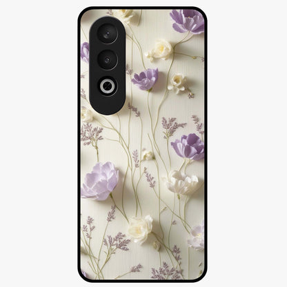 Lilac Breeze Harmony Glass Case for 1+Nord CE 4 soft front view featuring gentle lilac inspired artwork