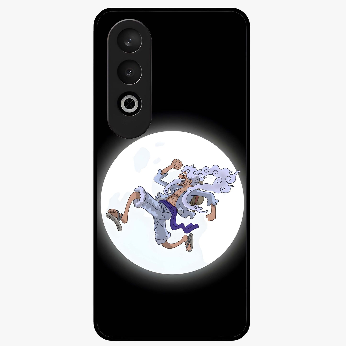 Moonlit Freedom Dance Glass Case for 1+Nord CE 4 artistic front view featuring expressive silhouette artwork under moonlight