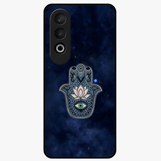 Mystic Calm Shield Glass Case for 1+Nord CE 4 serene front view featuring symbolic shield artwork in calming tones