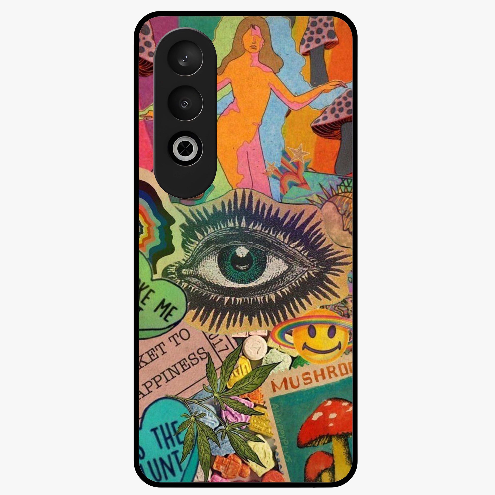 Mystic Eye Wonderland Glass Case for 1+Nord CE 4 bold front view featuring detailed mystical eye artwork