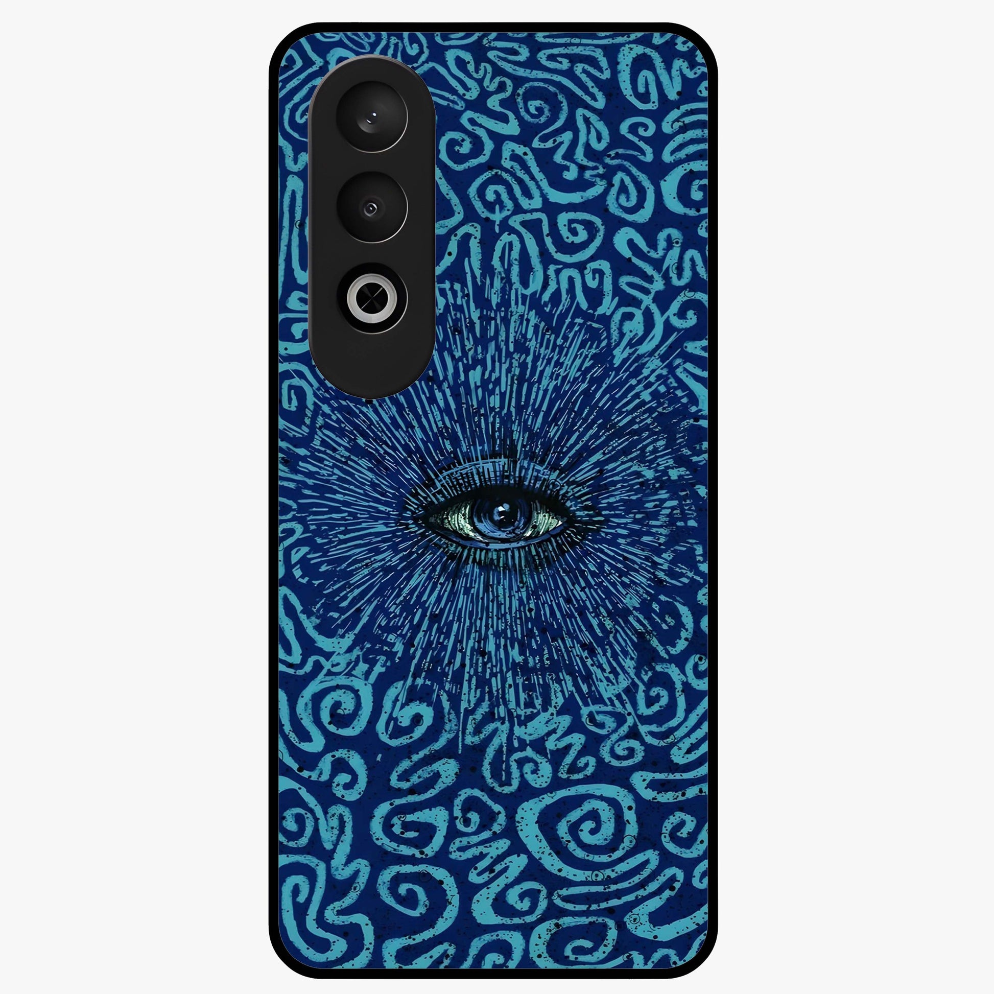 Mystic Inner Eye Glass Case for 1+Nord CE 4 dramatic front view featuring powerful inner eye inspired artwork