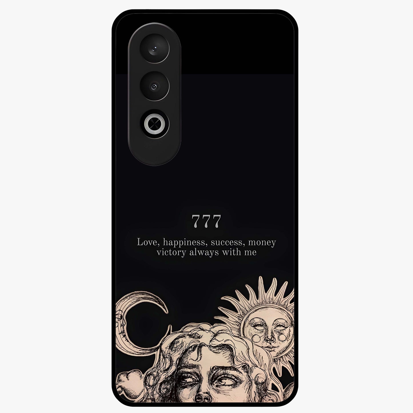Mystic Victory Aura Glass Case for 1+Nord CE 4 bold front view featuring powerful aura inspired artwork