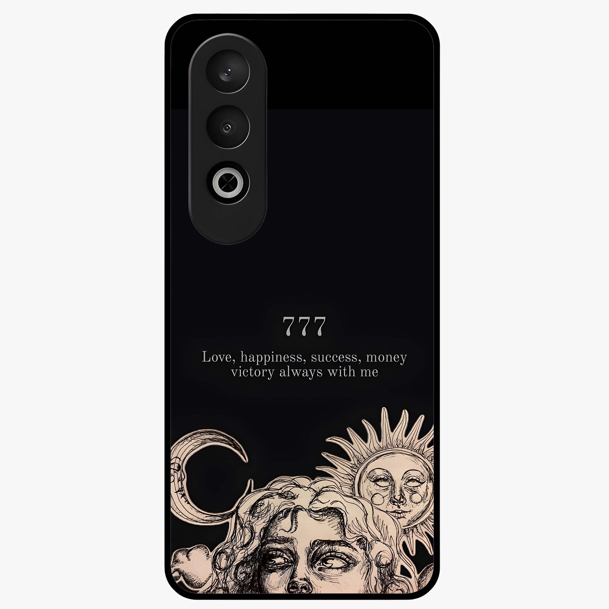 Mystic Victory Aura Glass Case for 1+Nord CE 4 bold front view featuring powerful aura inspired artwork