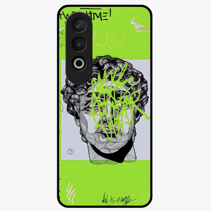 Neo Graffiti Rebellion Glass Case for 1+Nord CE 4 edgy front view featuring bold graffiti style artwork