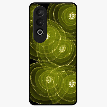 Neon Orbit Bloom Marble Glass Case for 1+Nord CE 4 artistic front view featuring marble texture with neon orbit accents