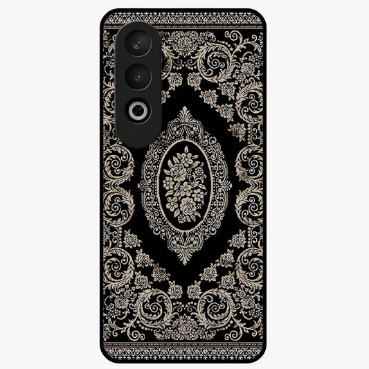 Noir Bloom Elegance Glass Case for 1+Nord CE 4 elegant front view featuring dark floral artwork in noir tones