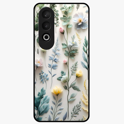 Pastel Garden Whispers Glass Case for 1+Nord CE 4 soft front view featuring delicate pastel floral artwork