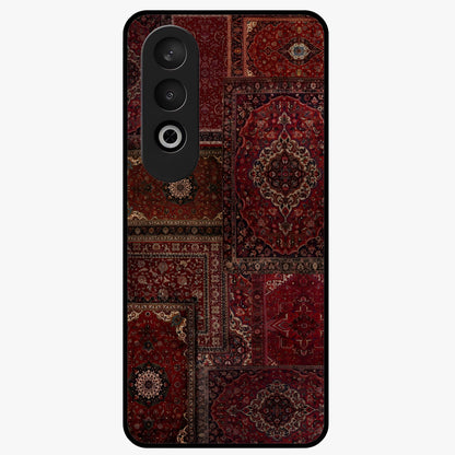 Persian Velvet Tale Glass Case for 1+Nord CE 4 luxurious front view featuring velvet inspired Persian pattern artwork