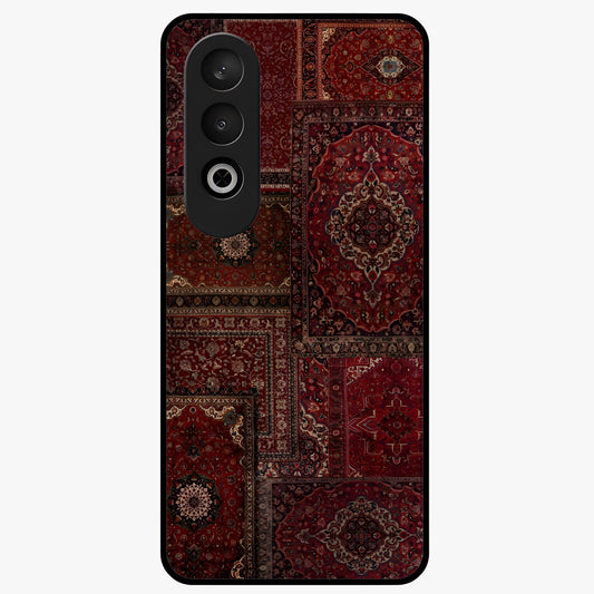Persian Velvet Tale Glass Case for 1+Nord CE 4 luxurious front view featuring velvet inspired Persian pattern artwork