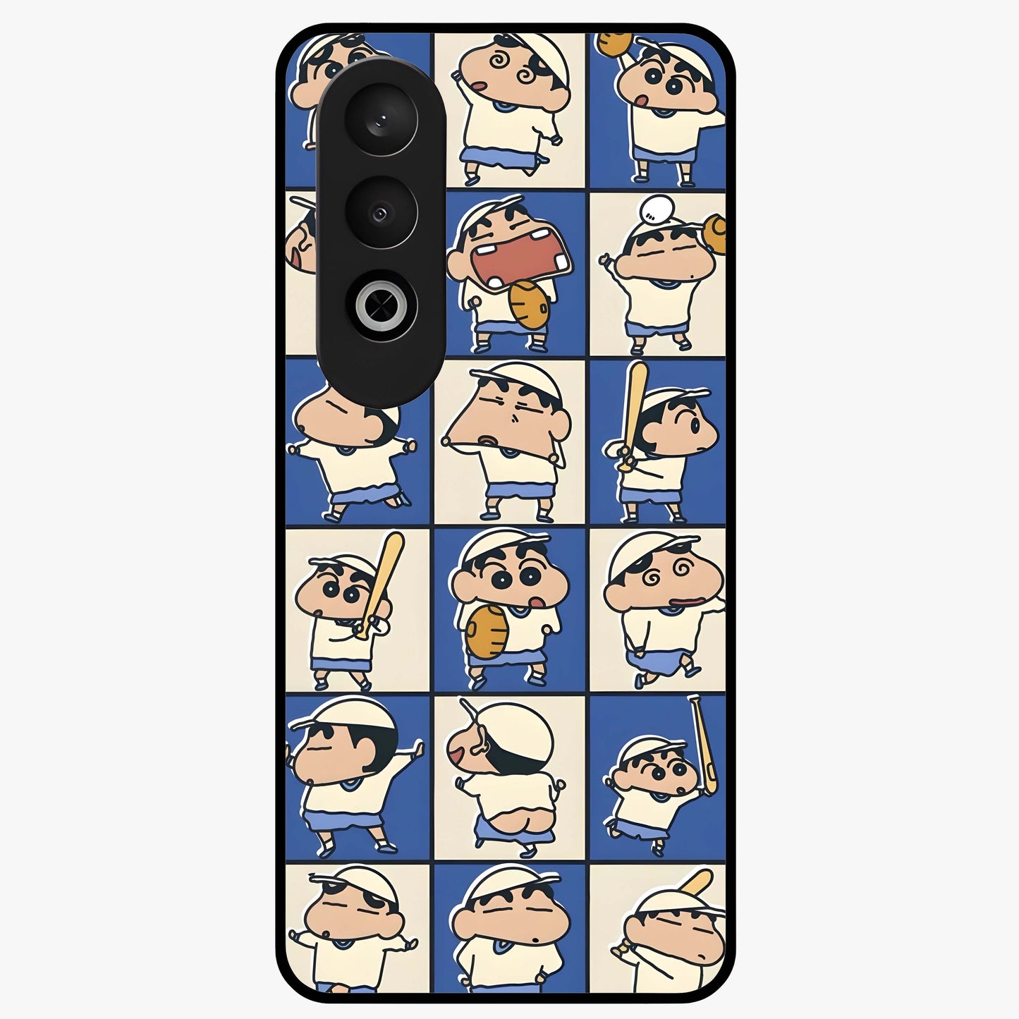 Playful Shin Swing Glass Case for 1+Nord CE 4 lively front view featuring animated character artwork with playful theme
