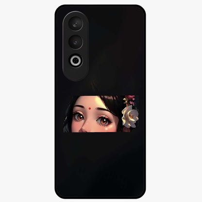Radha Divine Embrace Glass Case for 1+Nord CE 4 devotional front view featuring graceful Radha inspired artwork