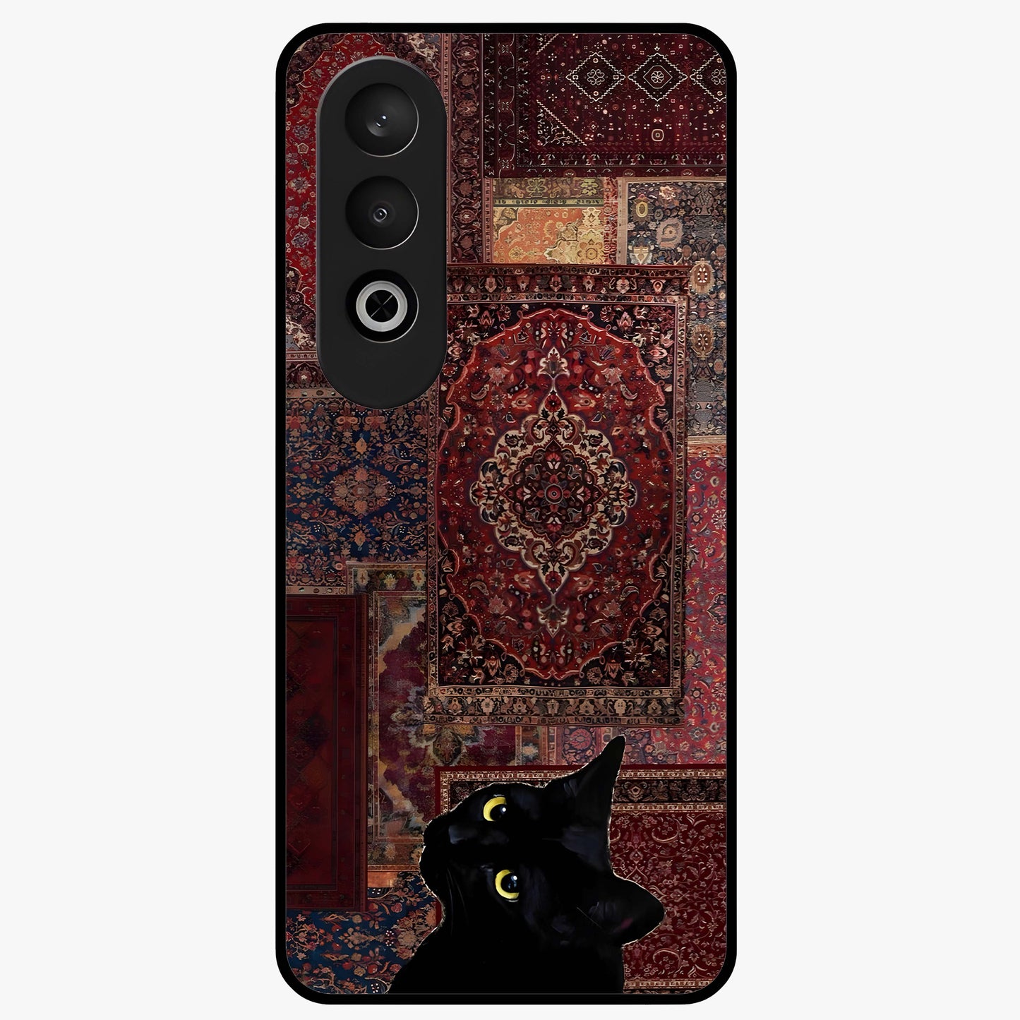Regal Magic Cat Apple Glass Case for 1+Nord CE 4 playful front view featuring charming cat artwork with whimsical theme
