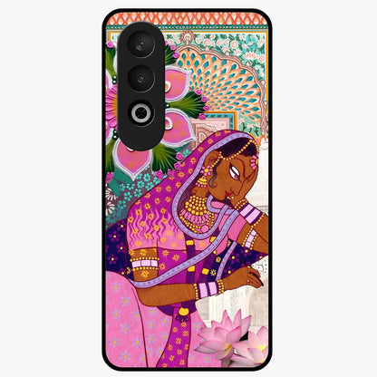 Royal Lotus Muse Glass Case for 1+Nord CE 4 graceful front view featuring lotus artwork with regal detailing