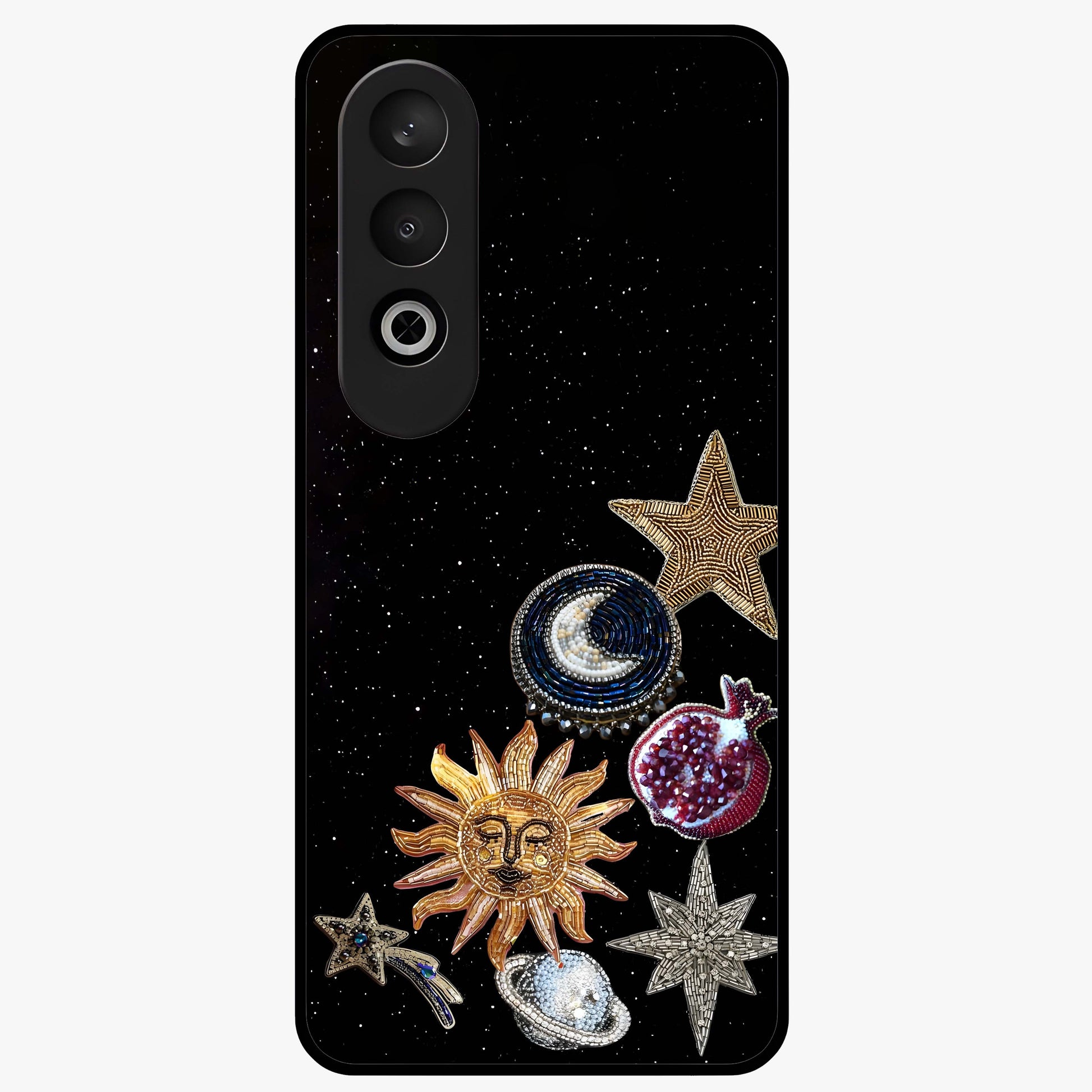 Scarlet Sky Flight Glass Case for 1+Nord CE 4 dramatic front view featuring bold sky inspired artwork in scarlet tones
