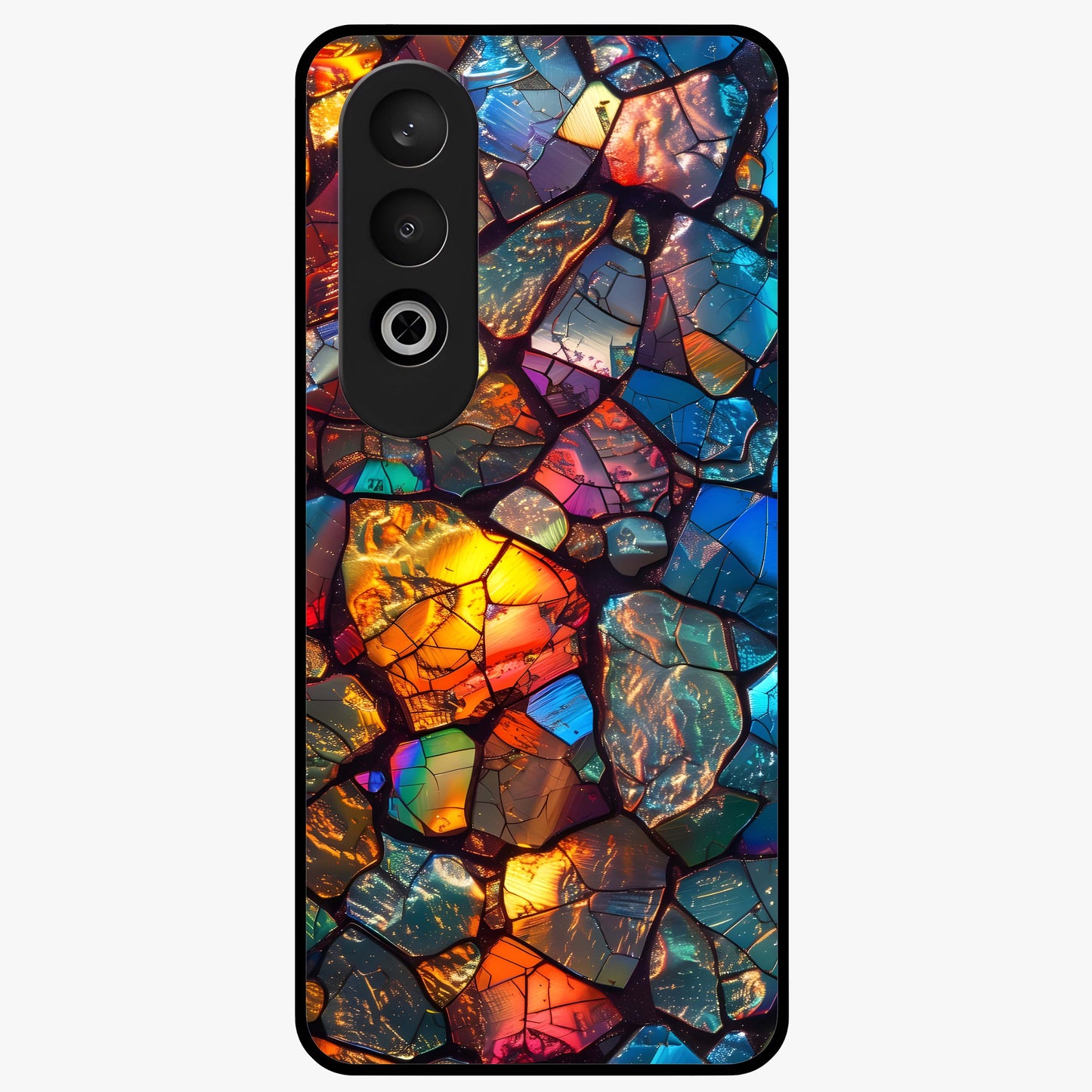 Shattered Light Glass Case for 1+Nord CE 4 artistic front view featuring abstract broken light inspired artwork