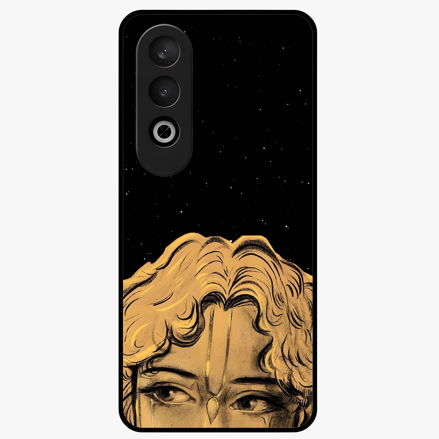 Shri Krishna Art Glass Case for 1+Nord CE 4 devotional front view featuring detailed Krishna inspired artwork