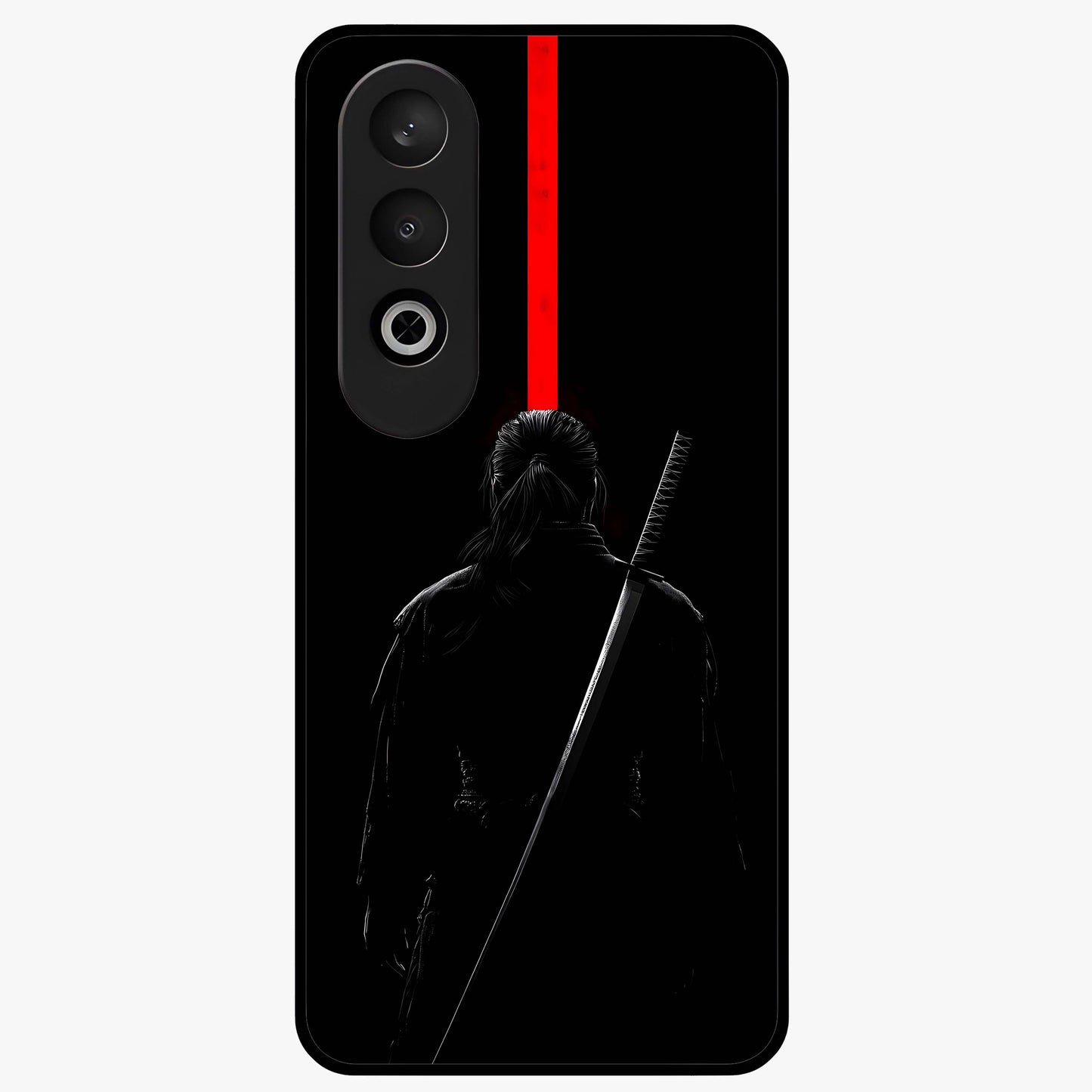 Silent Blade Resolve Glass Case for 1+Nord CE 4 bold front view featuring stealth warrior inspired artwork