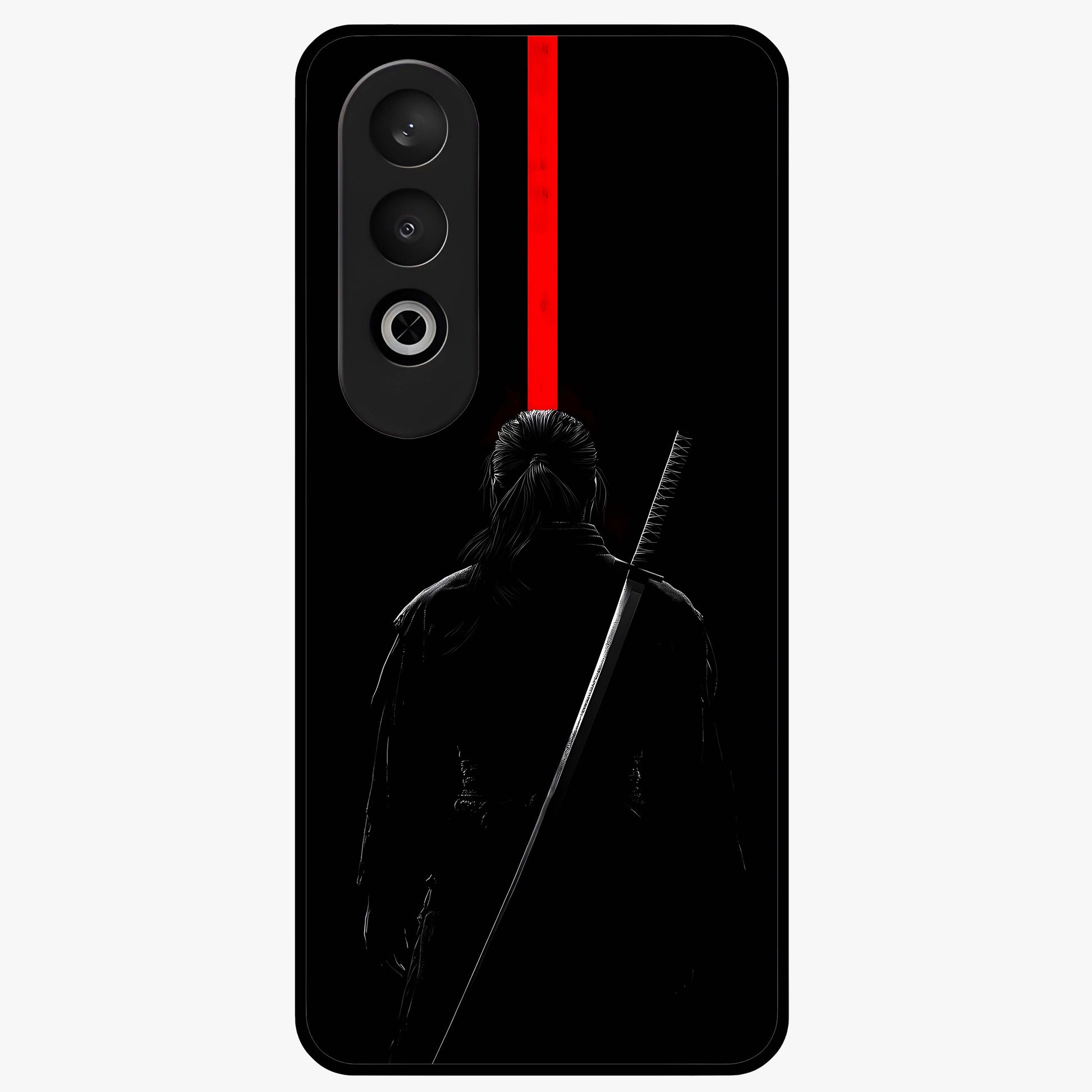 Silent Blade Resolve Glass Case for 1+Nord CE 4 bold front view featuring stealth warrior inspired artwork