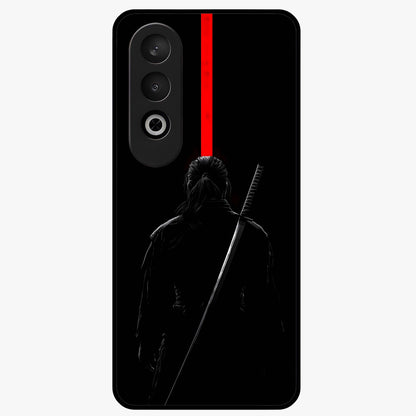 Silent Blade Resolve Glass Case for 1+Nord CE 4 bold front view featuring stealth warrior inspired artwork