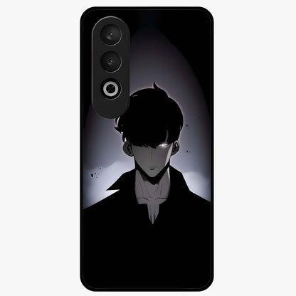 Silent Shadow Awakening Glass Case for 1+Nord CE 4 intense front view featuring dark warrior inspired artwork