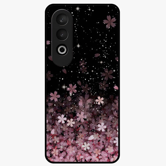 Small Starry Flowers Glass Case for 1+Nord CE 4 charming front view featuring tiny floral artwork with star accents