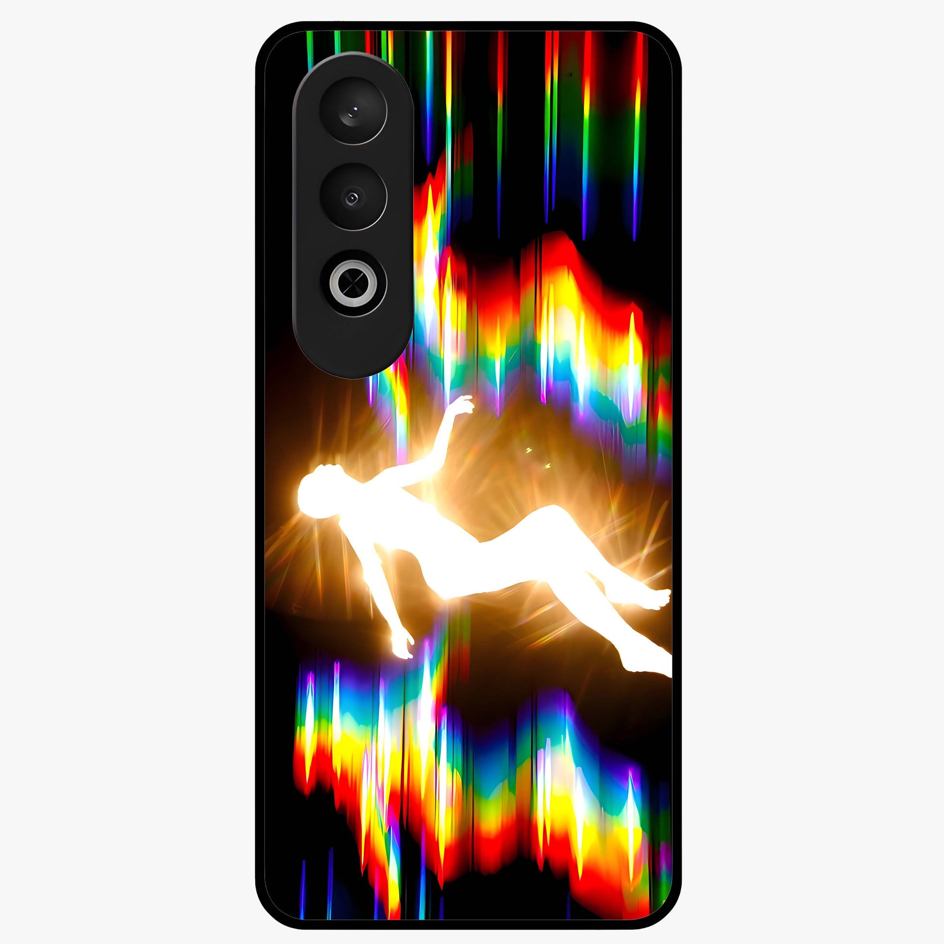 Soul in Spectrum Glass Case for 1+Nord CE 4 artistic front view featuring colorful spectrum inspired artwork