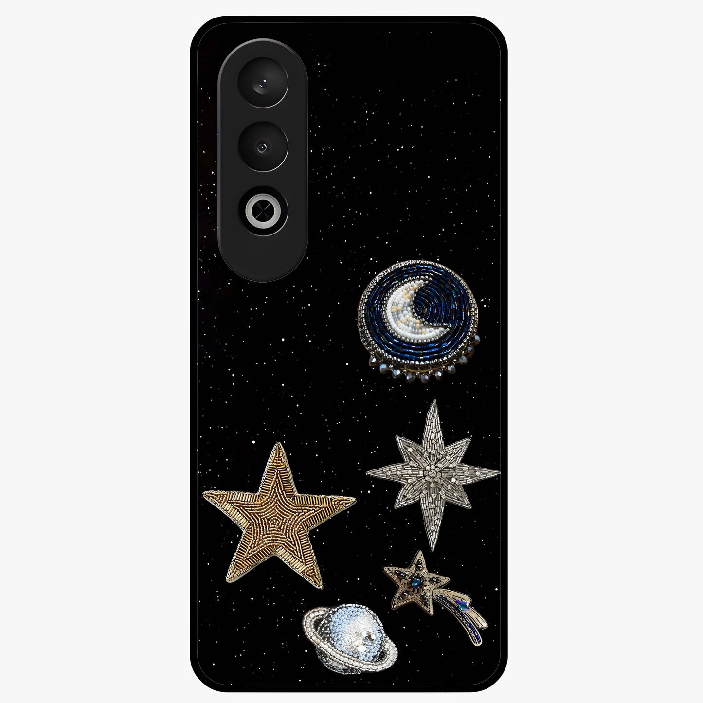 Starlit Cosmic Dreams Glass Case for 1+Nord CE 4 vibrant front view featuring galaxy inspired artistic artwork