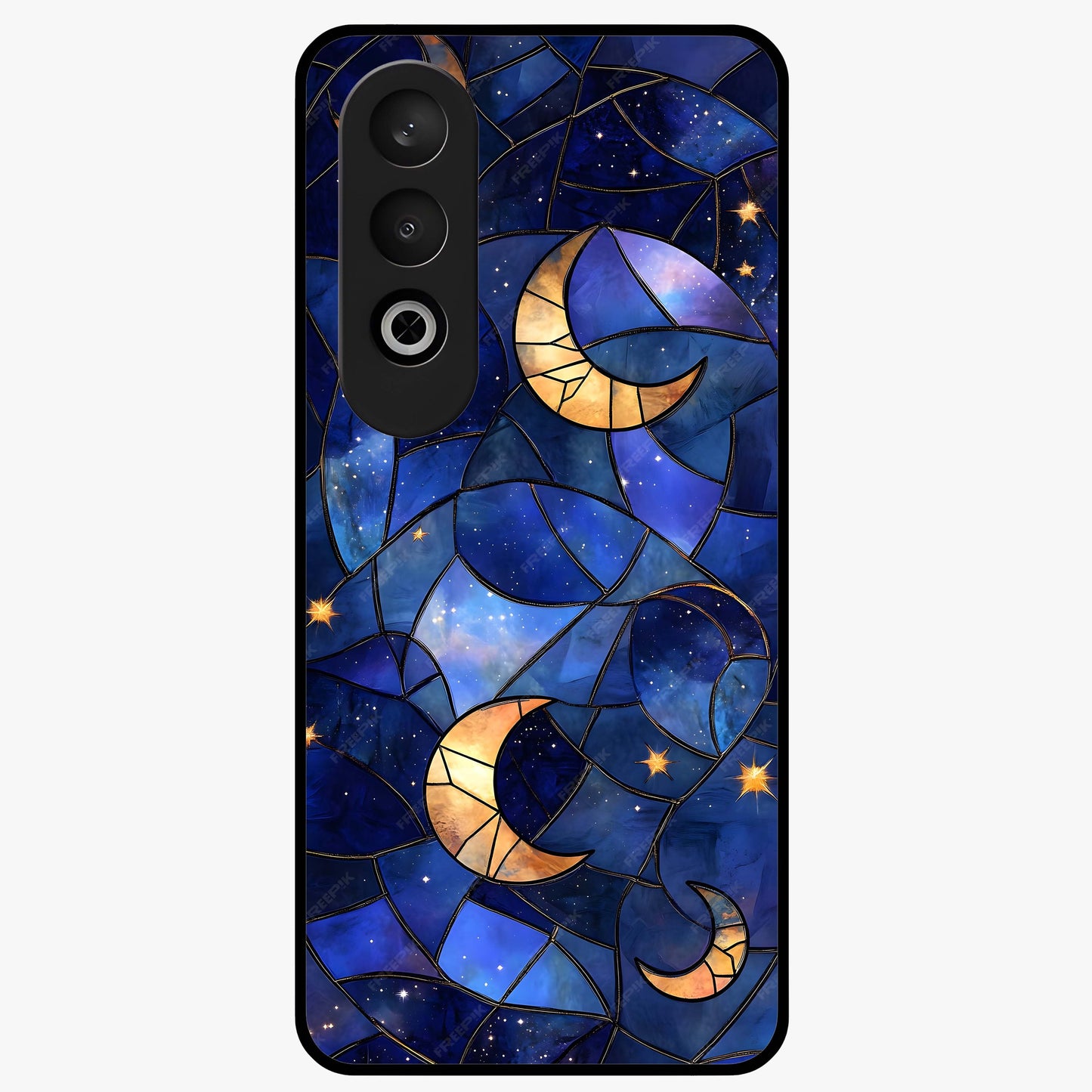 Starlit Sky Tapestry Glass Case for 1+Nord CE 4 elegant front view featuring starry sky artwork in tapestry style