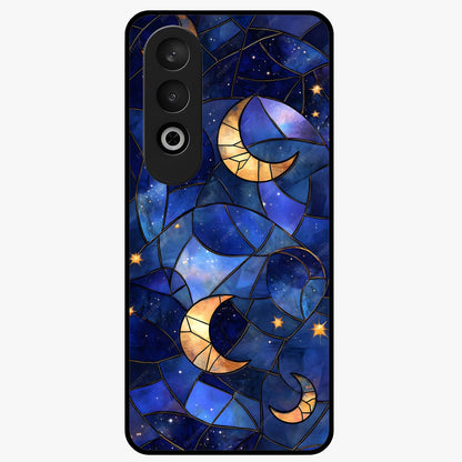 Starlit Sky Tapestry Glass Case for 1+Nord CE 4 elegant front view featuring starry sky artwork in tapestry style