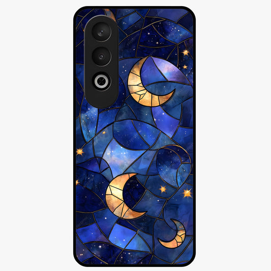 Starlit Sky Tapestry Glass Case for 1+Nord CE 4 elegant front view featuring starry sky artwork in tapestry style