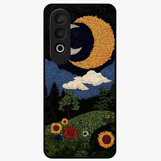 Sun and Moon Magic Design Glass Case for 1+Nord Ce 4 artistic front view featuring symbolic sun and moon artwork