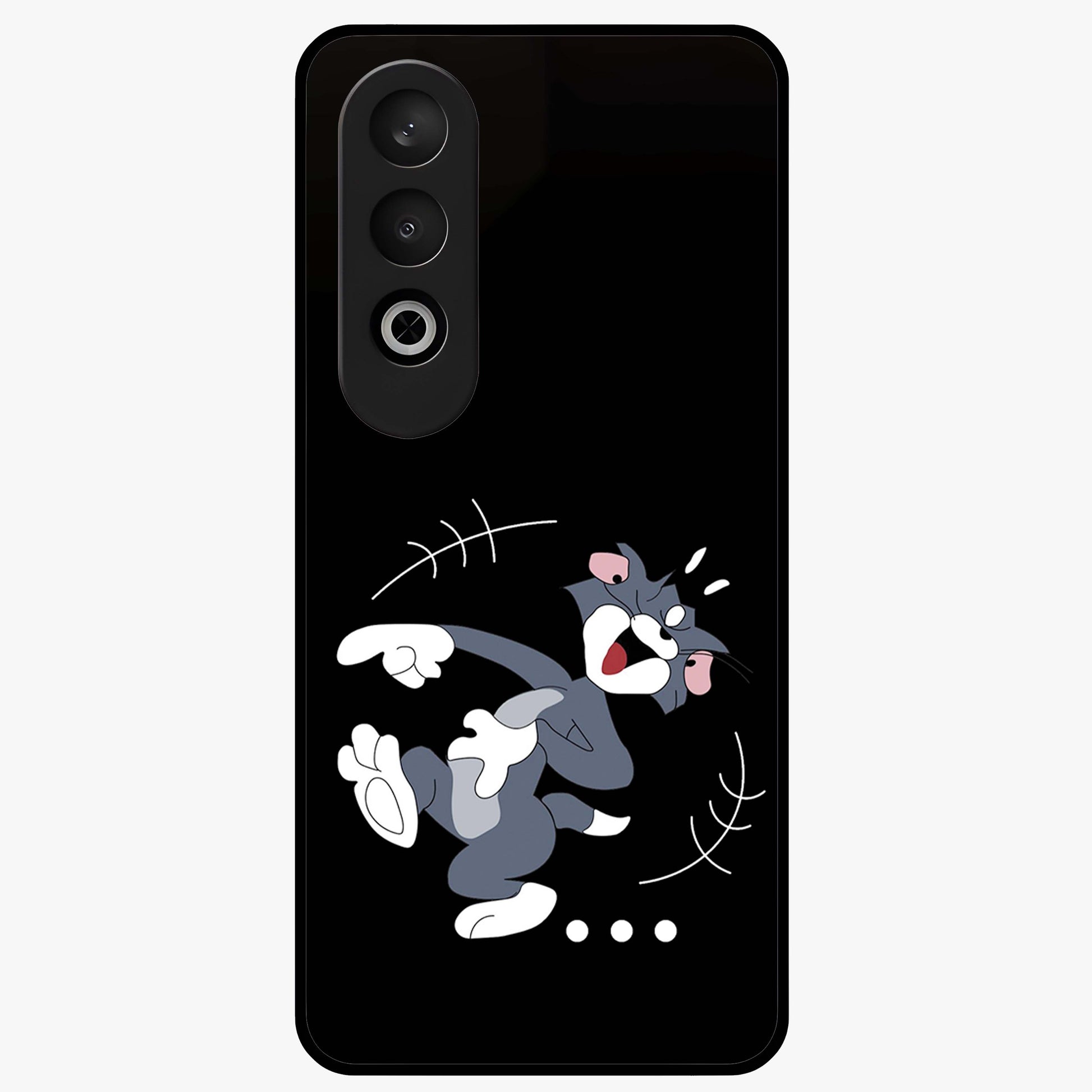 Tom in Trouble Glass Case for 1+Nord CE 4 playful front view featuring animated character artwork in humorous theme