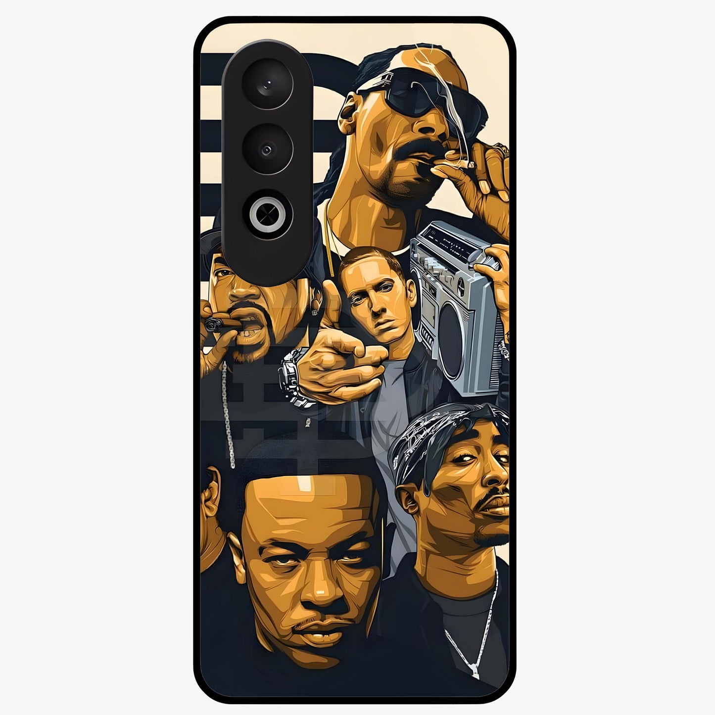 Urban Rap Legends Glass Case for 1+Nord CE 4 bold front view featuring street inspired music artwork